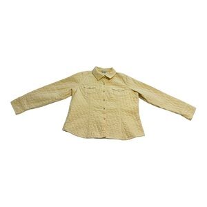 Denver Hayes Vintage Quilted Corduroy Snap Button Jacket - Size Medium